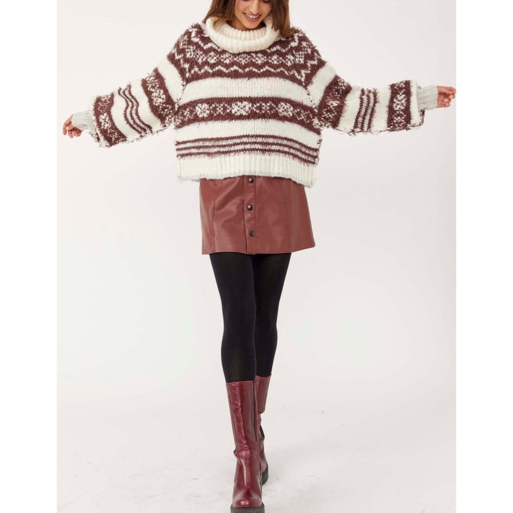 🎉LAST CHANCE🎉 NWT Free People Check Me Out Pullover / Winter Fog Combo - Picture 2 of 7